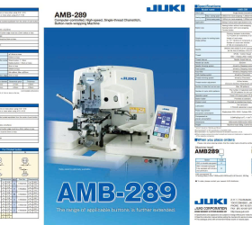 MÁY ĐÍNH & CUỐN CHÂN NÚT TỰ ĐỘNG JUKI AMB-289B / MC640K / IP420D